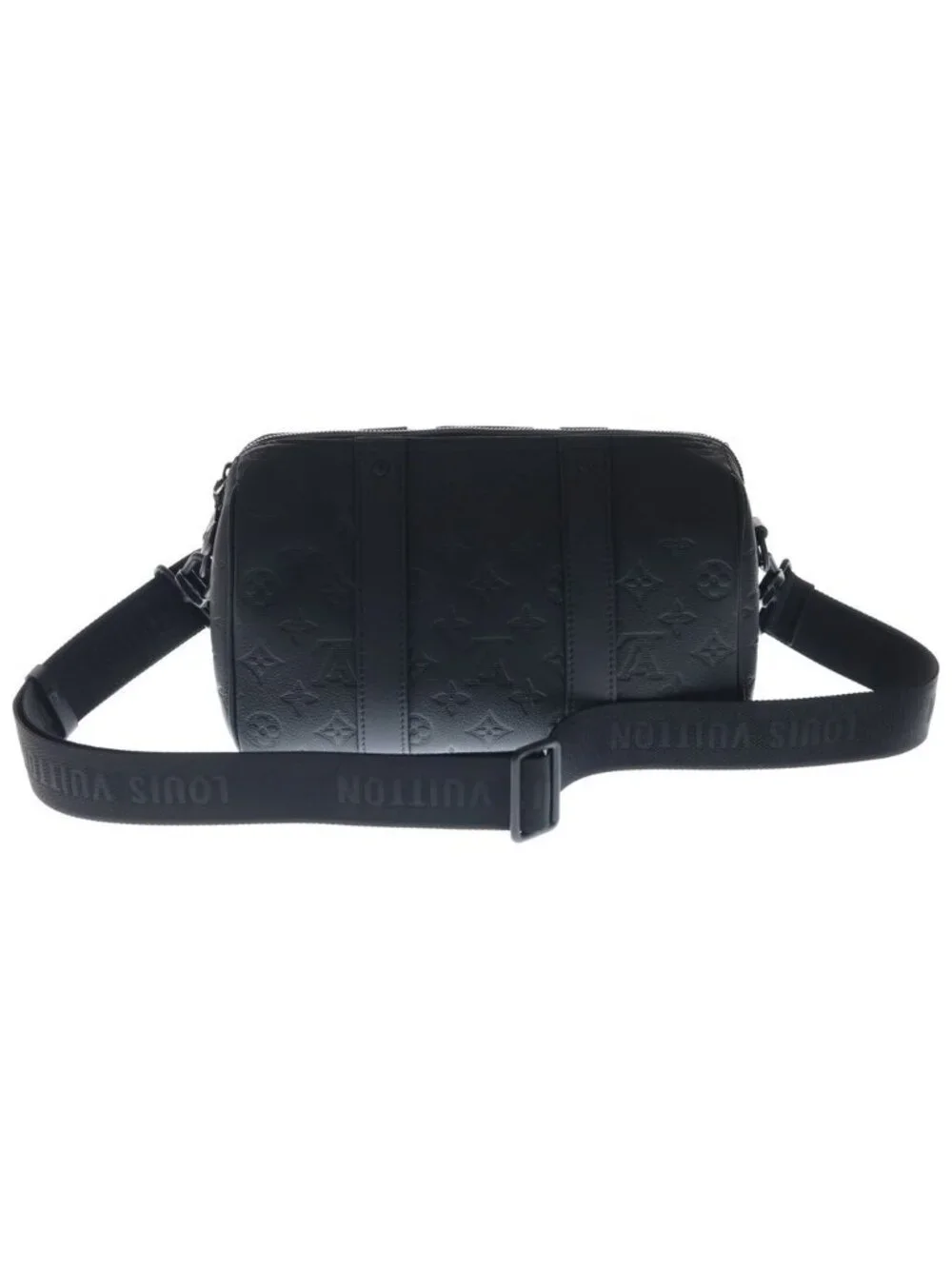 Louis Vuitton City Keepall Monogram Shadow Leather Shoulder Bag Noir Black